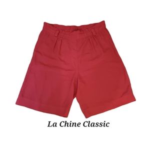 La Chine Classic by Galinda Wang Pink Lightweight Bermuda Shorts Medium